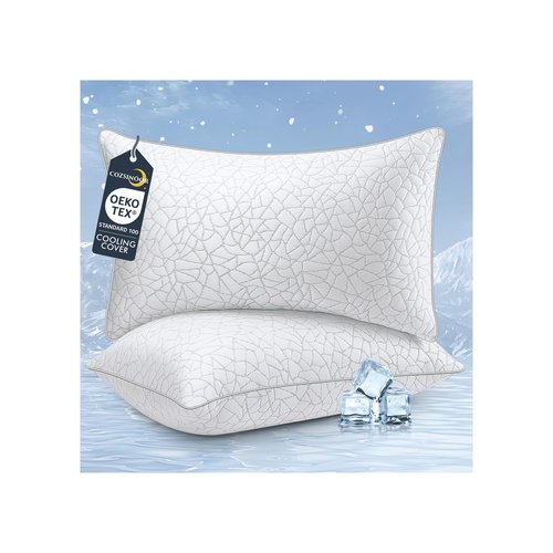 COZSINOOR Bed Pillows Queen Size - Breathable Premium Down Alternative Pillows Set of 2 for Side, Back, and Stomach Sleepers Hotel Quality Fluffy Soft Microfiber Fill Skin-Friendly