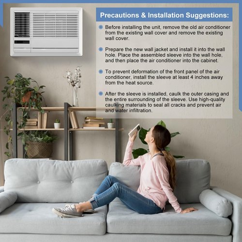 Through The Wall Air Conditioner Sleeve, 26 Inch AC Wall Sleeve, Universal Design PTAC Wall Sleeve, Sturdy Thickened Wall AC Sleeve, Wall Air Conditioner Sleeve for 26 Inch Unit