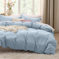 Bedsure Celestial Blue Duvet Cover Set - Extra Soft Twin/Twin XL Bedding, 2 Pieces with Zipper Closure & Pillow Sham