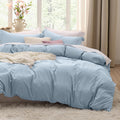 Bedsure Celestial Blue California King Duvet Cover - Extra Soft Prewashed Bedding Set, 104x98 Inches with Zipper Closure & 2 Pillow Shams