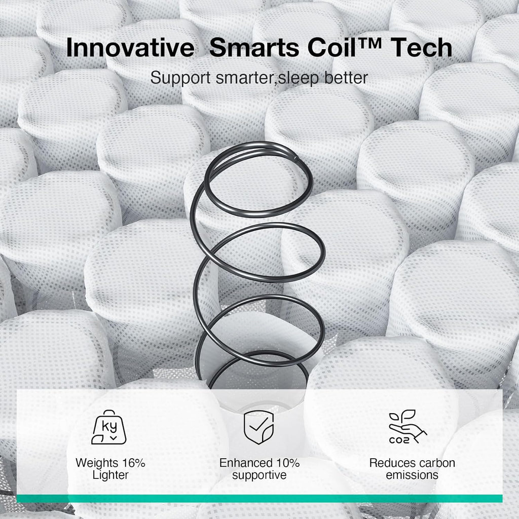 Novilla Twin Hybrid Mattress - 8 Inch Gel-Infused Memory Foam & Pocketed Coils for Back Pain Relief