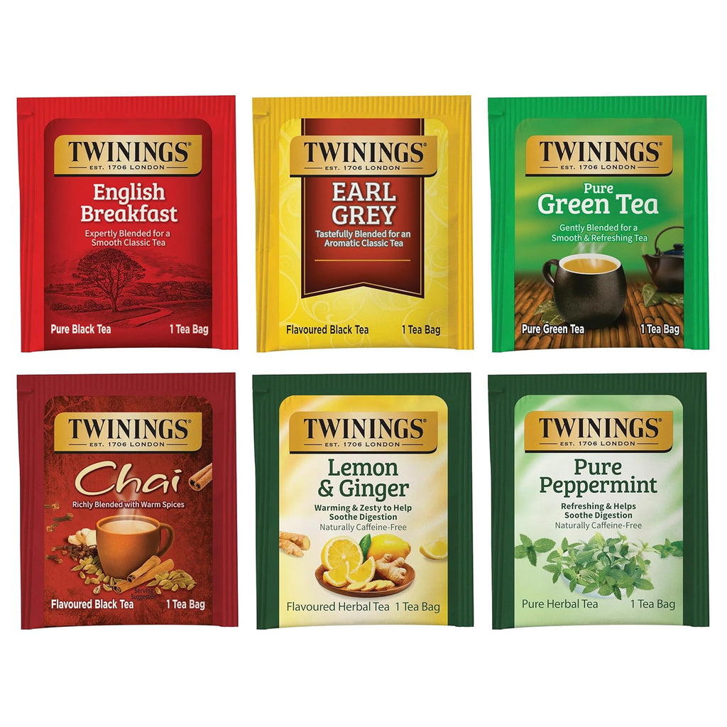 Twinings Variety Pack Tea Bags - 25 Count (Pack of 6) | Includes English Breakfast, Earl Grey & More
