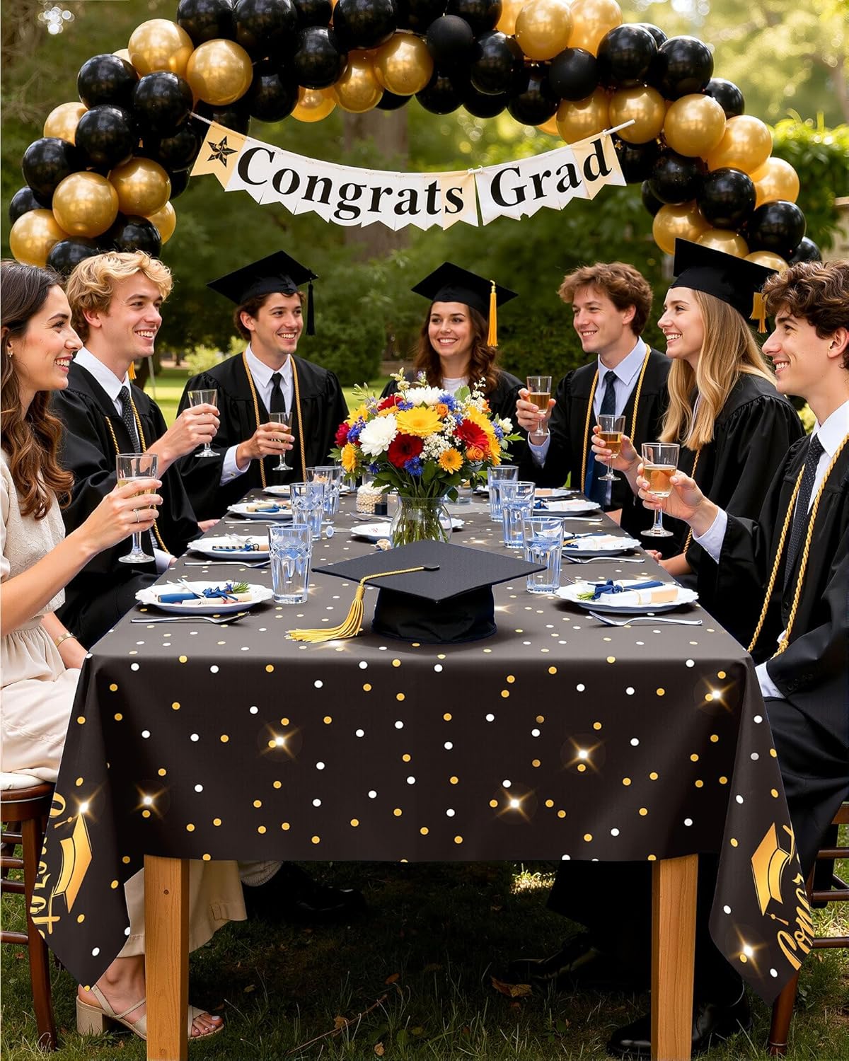 Pureegg Graduation Tablecloths - Disposable Blue Rectangle Covers | 10-Pack, 54 x 108 Inches for Class of 2026