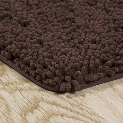 Bedford Home Memory Foam Shag Bath Mat (24x58),Chocolate