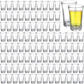 Zubebe 150 Pcs 1.5oz Acrylic Shot Glass Bulk Set with Thickened Base Plastic Clear Shot Glasses, Round Small Shot Glasses Bulk for Party