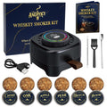 Electric Whiskey and Cocktail Smoker Kit with 0-60s Adjustable Timer, No Butane Needed, 6 Wood Chips Flavors, Bourbon Drink Smoker Infuser Kit Smoke Whisky Set, Birthday Gifts for Men