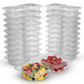 blacksof Reusable Snack Containers with Lids 20 Pack – 2 Compartment Portion Control Food Storage Boxes, Leakproof Snack Tray, Stackable Containers for Travel, Office & Home
