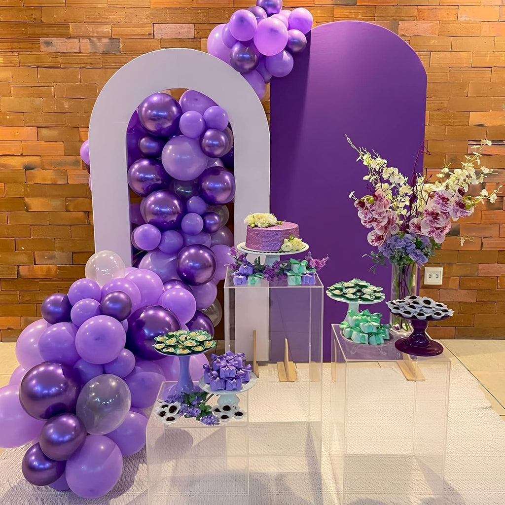 Voircoloria 105pcs Purple Balloons - 12-Inch Latex Party Balloons for Birthdays, Weddings & Events