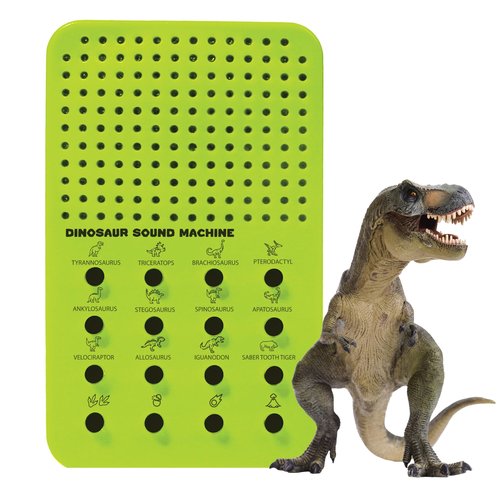 Dinosaur Noisemaker with 16 Sounds, Roars, Stomps, Screeches and Dino Noises, Portable Electronic Sound Maker Dinosaur Themed Sound Board for Kids with 16 Effects, Birthday Noise Maker Toy Gift