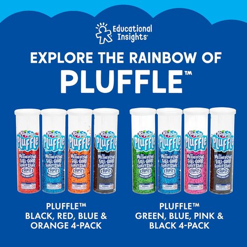 Educational Insights Pluffle® Mini 8-Pack - No Mess Sensory Bin Foam Set for Toddlers | Fun Table Filler for Ages 3+