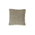 Signature Design by Ashley Nealington Casual Square Wool and Jute Pillow with Stripe Design, 20" x 20", Light Brown