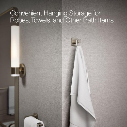 Kohler 23529-BN Parallel® Robe Hook, Vibrant Brushed Nickel