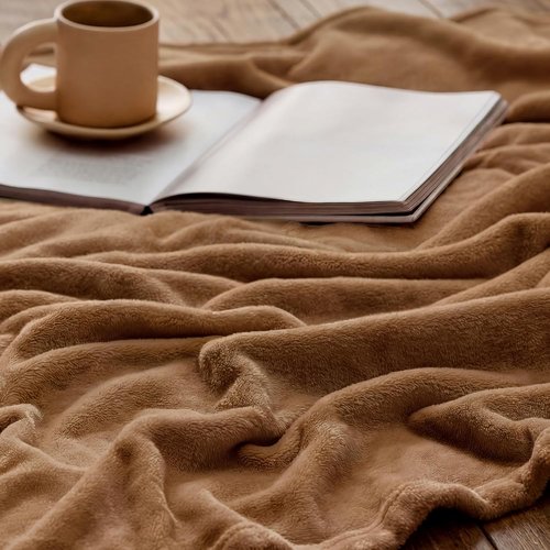 Bedsure GentleSoft Fleece Blanket - Lightweight Plush Cozy Twin Size Blanket in Orange, 60x80 Inches