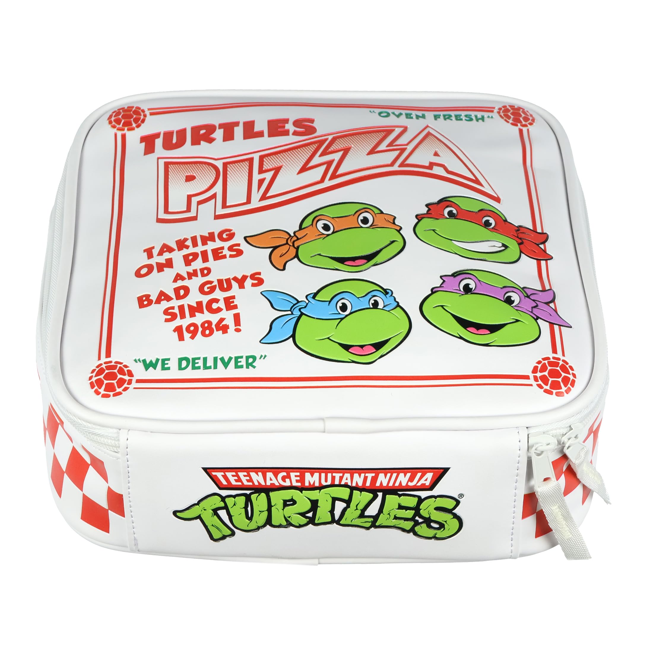 INTIMO TMNT Lunch Box Nickelodeon Teenage Mutant Ninja Turtles Oven Fresh Turtles Pizza Box Lunch Bag Tote 9"