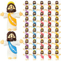 KYUKUDZ 50Pcs Mini Jesus Figures,Little Jesus Figurines in Bulk,Multicolor Tiny Jesus Figures,Miniature Figurines to Hide and Seek Religious Gifts for Baptism Sunday Easter Egg Stuffers