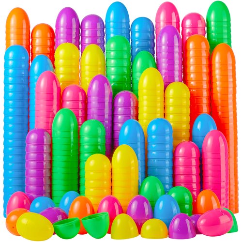 JOYIN 500 PCS 2.3" Easter Eggs, Empty Plastic Eggs Fillable Colorful Bright Eggshell Bulks for Easter Hunt, Filling Treats, Party Favor, Basket Stuffers, Classroom Prize Supplies