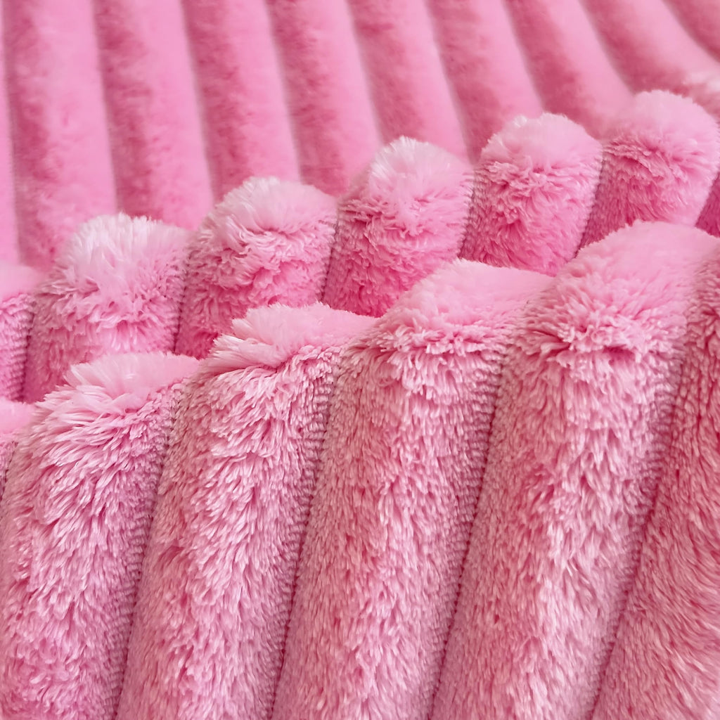 Light Pink Faux Fur Striped Plush Area Rug for Bedroom Living Room Sofa,8'x10' Fluffy Shaggy Rectangular Square Rug for Kids Teen Girls Room,Furry Carpet Rug for Nursery Baby Room