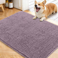 OLANLY Dog Door Mat - Absorbent Non-Slip Chenille Mat for Muddy Paws | 40x32 Deep Plum Color