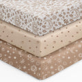 Unnivoll Baby Crib Sheets - Soft Microfiber Fitted Sheets for Standard Crib | 3-Pack, Neutral Colors