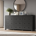 BORNOON 9-Drawer Dresser - Modern Wooden Storage Chest with Metal Handles for Bedroom & Living Room
