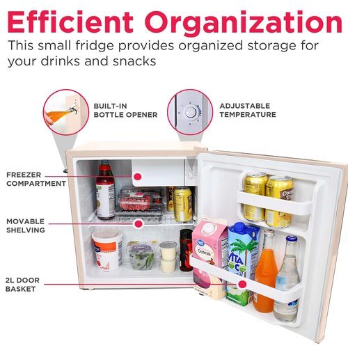 Frigidaire Coral EFR176- AMZ EFR176 Retro Mini Refrigerator-Energy Saving-Adjustable Thermostat Control-Side Mounted Bottle Opener-Ideal for for Dorm, Office, RV, Garage, Apartment 1.6 Cubic Feet