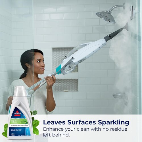 BISSELL Eucalyptus Mint Demineralized Steam Mop Water - 32 Ounces | White, Freshens & Cleans