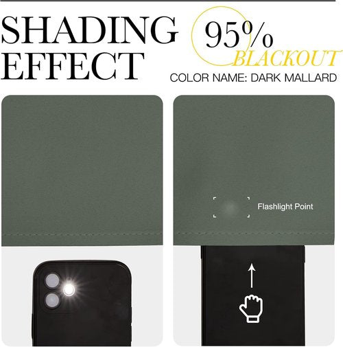 NICETOWN Blackout Curtain Panels - Dark Mallard, Thermal Insulated Grommet Drapes, 42x78 Inches