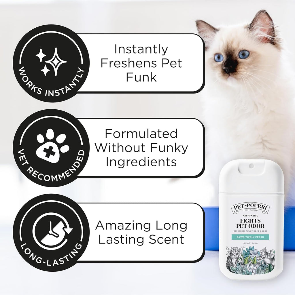 Poo-Pourri Pawsitively Fresh Pocket Deodorizer Spray - Plant-Based Odor Remover for Dogs & Cats | Vet Recommended