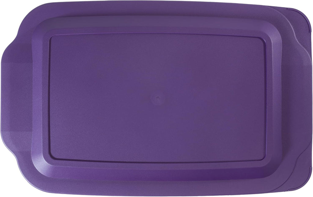 Pyrex Replacement Lid - Fits 9x13 Glass Casserole Baking Dish with Tab Handles | 3-Quart Model 233-PC (Purple)