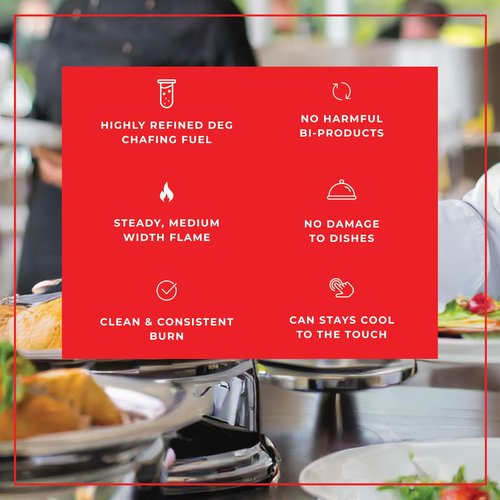 12 Pack Chafing Fuel 6 Hour Burn – Odorless, Smokeless & Spill-Proof Wick, 7.8oz Food Warmer Fuel for Chafing Dish Sets, Catering Events, Buffets, Parties & Weddings, LeoLight Cans