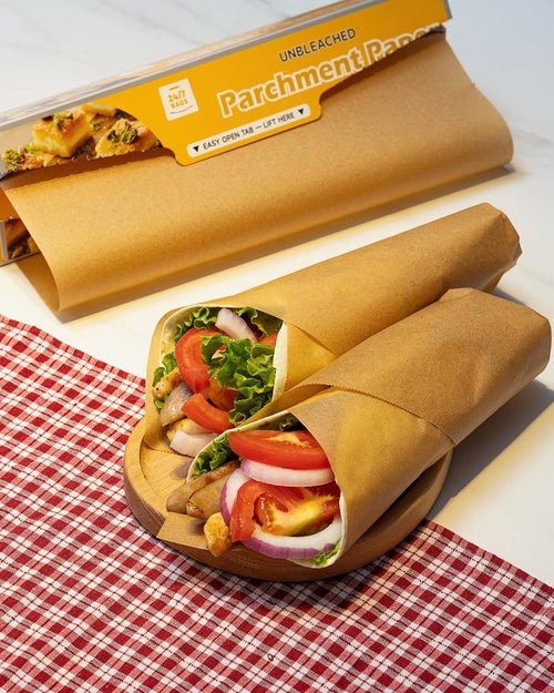 24/7 Bags Parchment Paper Roll - Non-Stick, Food Safe, 150 Sq Ft, 12" Wide with Serrated Cutter for Baking & Cooking