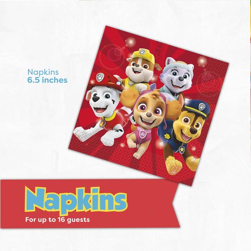 Paw Patrol Birthday Decorations | Paw Patrol Plates and Napkins for Party | Serves 16 Guests | Officially Licensed