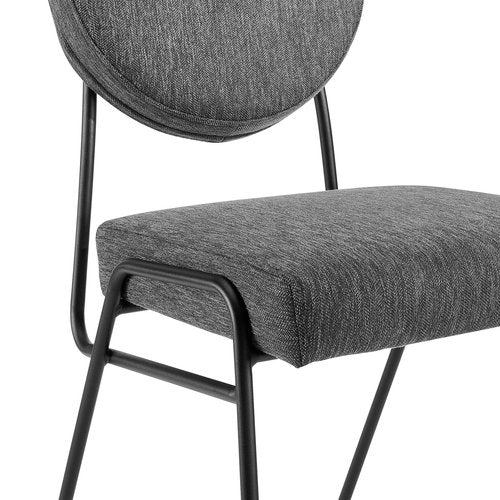 Modway Craft Fabric Upholstered Side Dining Chair in Black Charcoal