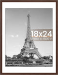Upsimples 18x24 Picture Frame - Versatile Display for 16x20 Photos with Mat or 18x24 Without - Brown, 1 Pack