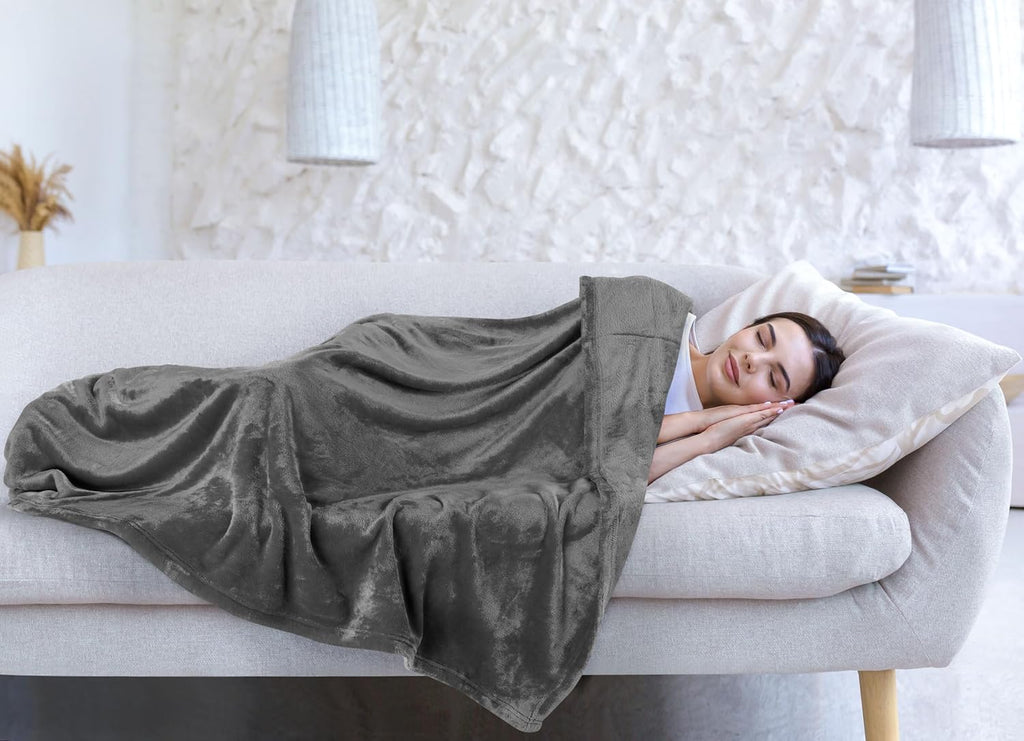 Utopia Bedding Fleece Blanket - Twin XL Grey 300GSM Luxury Soft Microfiber | Anti-Static Fuzzy Comfort (90x76 Inch)