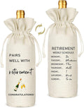 Beige Retirement Wine Bag Gift for Him & Her - Party Decor & Leaving Gifts for Coworkers & Boss - Retirement01