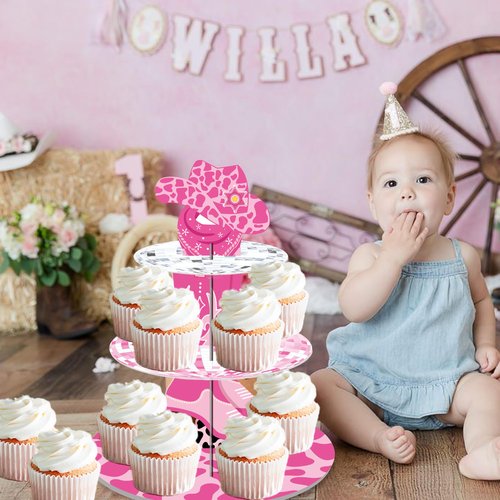 Western Cowgirl Party Decorations Cowgirl Bachelorette Cupcake Stand Decorations Let's Go Girls Cake Holder for Last Disco Bachelorette Girls Birthday Western Rodeo Party