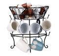 Mind Reader Single Serve Coffee Pod Organizer & Mug Tree, 22 pod and 8 Mug Capacity, Metal, 9"L x 9"W x 17.75"H, Black