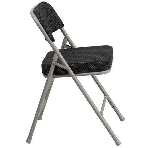 Flash Furniture Hercules Series Premium Curved Triple Braced & Double Hinged Burgundy Fabric Metal Folding Chair