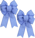 Regine Switzerland Blue & White Stripe Wreath Bows - Rustic Burlap Decor for Weddings & Parties
