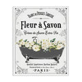 Stupell Industries 'Fleur a Savon Vintage Parisian Bathroom Floral Tub', Canvas Art, 16 x 20 Inches, Easy to Hang and Sturdy, Made in USA, by Lettered and Lined
