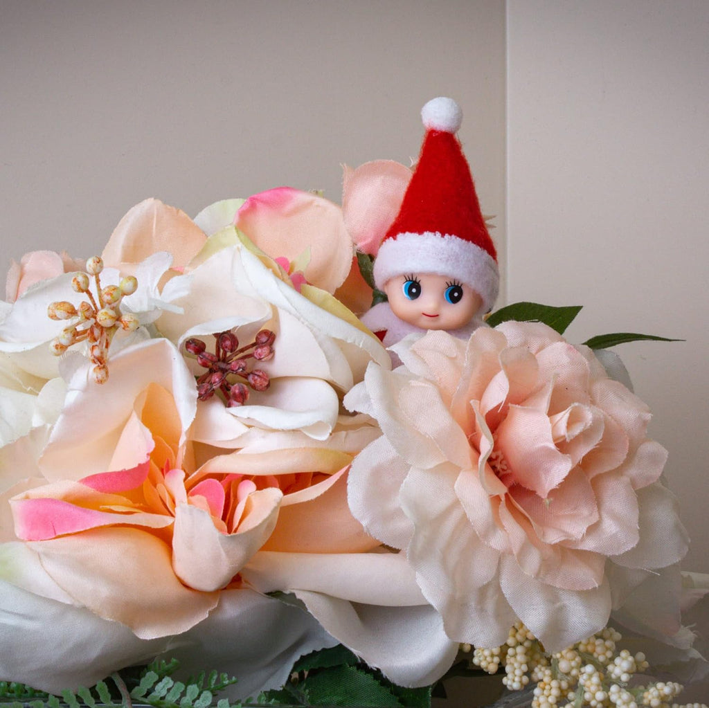 Skiennix Christmas Baby Elf Doll - Adorable Red Jumpsuit for Holiday Cheer