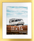 PEALSN 11x14 Picture Frame - Versatile Display for 8x10 Photos with Mat or 11x14 Without Mat | Elegant Gold Finish