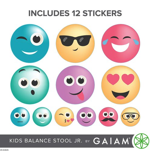 Gaiam Kids Wobble Stool Desk Chair - Alternative Flexible Seating Balance Wiggle Chair | ADHD Sensory Fidget Core Rocker Seat, Elementary School Classroom Furniture for Student, Toddler, Ages 5-8, PP
