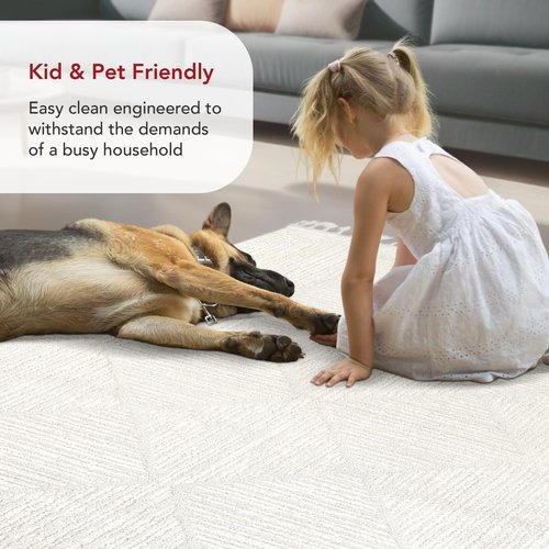 Nuloom Kerry Cream, 3' x 5', Geometric, Soft and Cozy, High Traffic, Stain Resistant, Easy Clean, Durable Area Rug for Bedroom, Living Room, Dining Space, Den, Foyer, Entryway