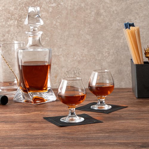 Restaurantware-Vetri 6 Ounce Brandy Snifters, 24 Stemmed Whiskey Glasses - No Lead, Dishwashable, Clear Glass Tumblers For Tasting Bourbon, Cognac, Scotch, Great For Spirit Drinks, Old Fashioned