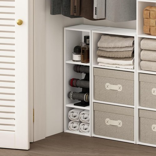 Furinno Fulda 3-Tier Narrow Bookshelf - Stylish 10-Inch Wide Bookcase for Living Room, Bedroom, Home Office - White