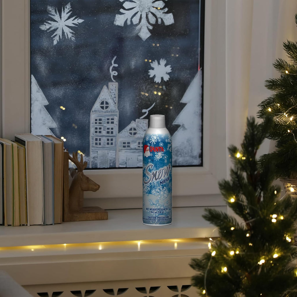 Santa Artificial Snow Spray - Winter White Christmas Decor | 18 oz for Festive Atmosphere