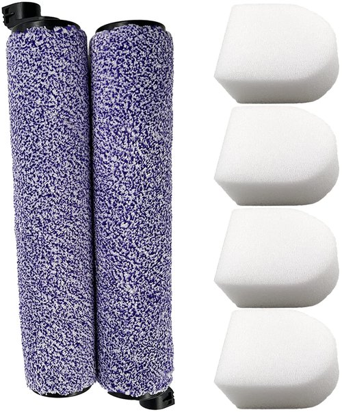 Dttery 2 Brush Rolls and 4 Foam Filters Replacement for Shark WD100 WD101 WD160 WD161 WD200 WD201 WD261 AW201 AW261 AW302 HydroVac Pro XL 3 in 1 Vacuum Brushroll WDB1 WDB2 WDB1F2