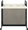 STO STO Laundry Hamper - 120L Rolling Sorter Cart with Removable Washable Liner & Wheels